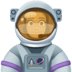 👩🏽‍🚀 woman astronaut: medium skin tone display on Facebook